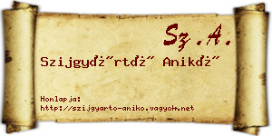 Szijgyártó Anikó névjegykártya